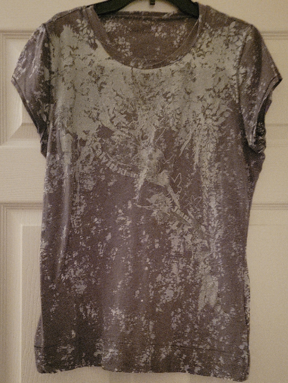 Calvin Klein Jeans Glittery Short Sleeve Tee in Grey